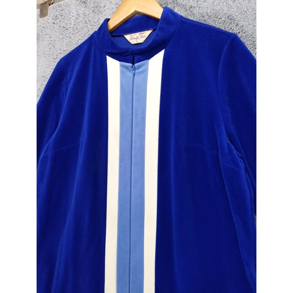 vtg NOS Vanity Fair Velour Robe Housecoat Zipper Front Size 16 42" Bust - Picture 2 of 11